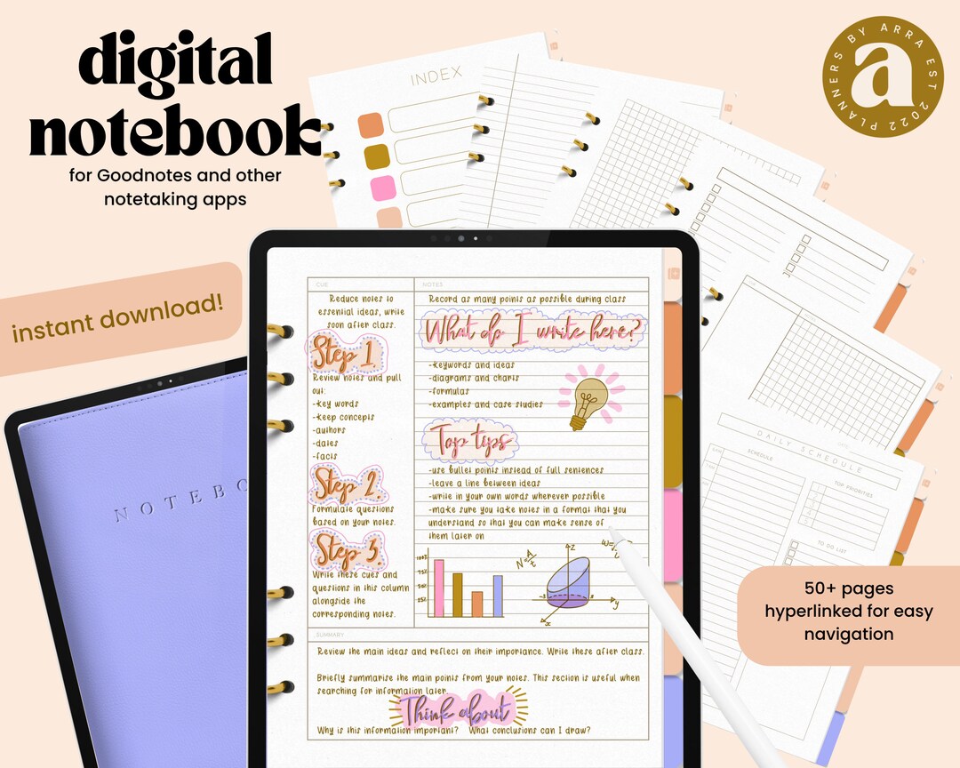 Digital Notebook for Goodnotes and Notability Digital iPad Planner ...