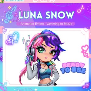 Luna Snow | ANIMATED Rivals Emote | Emote for Twitch & Discord | Funny Emote | Gamer Meme Emote for Streamers | 6 Gif sizes | Rivals |
