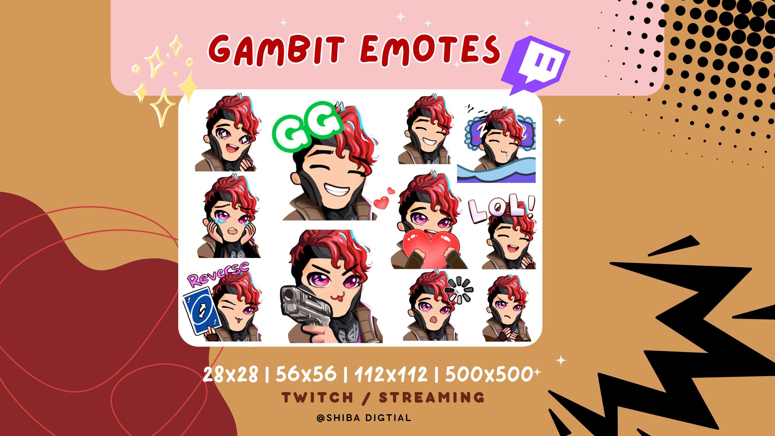 Gambit Marvel Rivals Twitch Emotes | Digital Download for Streamers ...