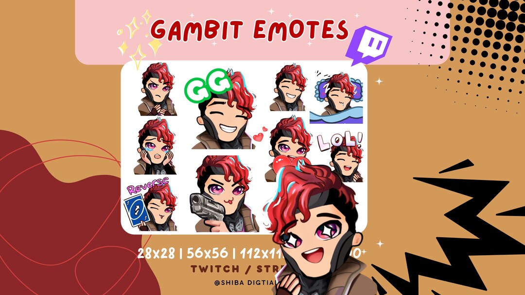 Gambit Marvel Rivals Twitch Emotes | Digital Download for Streamers ...