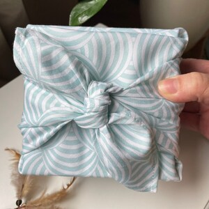 Panno Furoshiki, Asciugamano regalo in tessuto, Carta da regalo riutilizzabile, Panno in tessuto ecologico per il confezionamento, Strisce verdi Furoshiki,