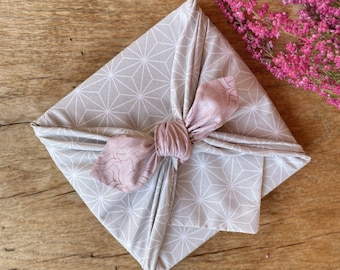 furoshiki bifacciale in cotone, confezione regalo in tessuto, carta da regalo riutilizzabile, fatto a mano tedesco, senza rifiuti,