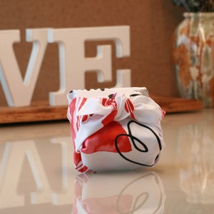 Furoshiki, coton biologique, emballage cadeau en tissu, cœurs Furoshiki, emballage cadeau durable, emballage cadeau durable image 1
