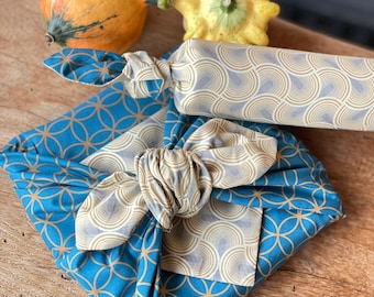 Furoshiki aus Baumwolle, Geschenkverpackung aus Stoff, nachhaltig Schenken, deutsche Handarbeit, müllfrei schenken, zerowaste