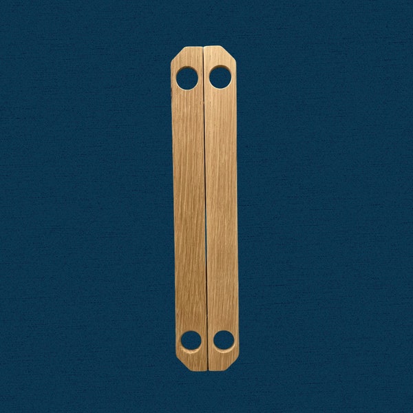 Furoshiki handvat, Furoshiki houten handvat van eikenhout, Furoshiki handvat van teruggewonnen hout, handgemaakt in Duitsland, groot houten handvat