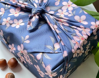 Furoshiki, Furoshiki Tuch, Geschenktuch aus Stoff, wiederverwendbares Geschenkpapier, Eco Verpackung Geburtstag, Furoshiki mit Kirschblüten