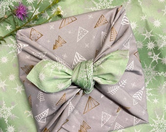 Furoshiki organic cotton, fabric gift wrapping, Furoshiki Christmas, Furoshiki cloth, reusable Christmas wrapping paper