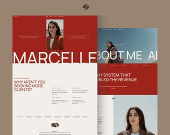 Sitio web de asesoramiento financiero, plantilla Squarespace en rojo intenso