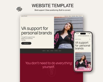 Plantilla de Squarespace 7.1 para asistente virtual, sitio web de consultoría rosa