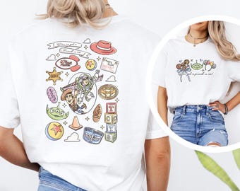 Toy Story T-Shirt, Double Sided Disney Tee, Adults & Kids