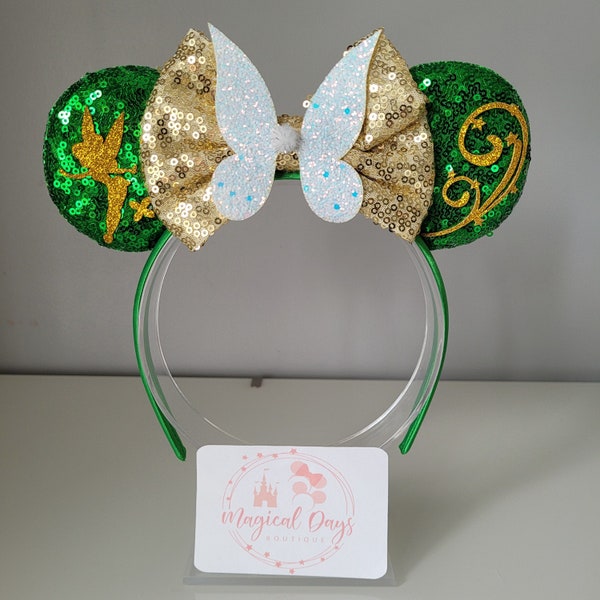 Tinkerbell Disney Inspired Mickey Minnie Mouse Ears Headband/ Disney Princess