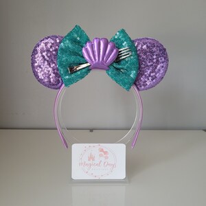 Little Mermaid Ariel Disney Inspired Mickey Minnie Mouse Ears Headband / Under The Sea/ Mermaid