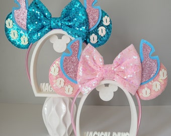 Blue/Pink sequin Lilo and Stitch Disney Inspired Mickey Minnie Mouse Ears Headband