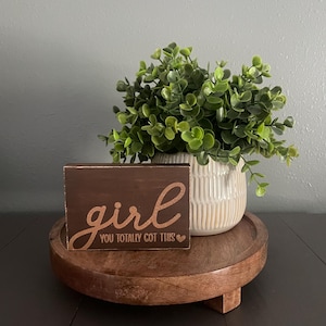 Inspirational Wood Word Block: Tiered Tray Decor, Positive Quote