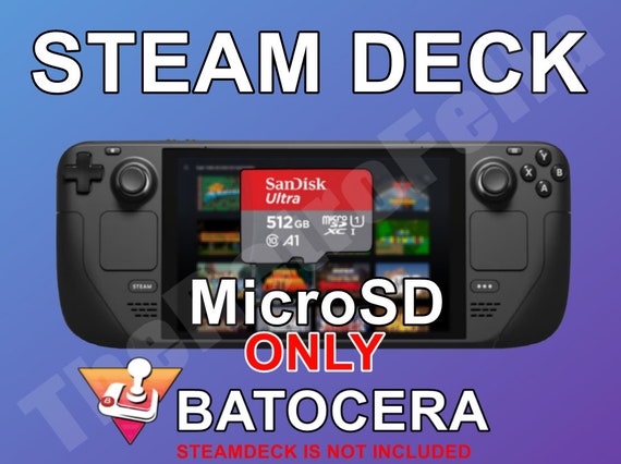 Steam Deck Batocera 512GB Microsd ONLY Plug & Play Preconfigured