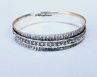 Handmade 925 Sterling Silver Bangle: Women's Jewelry Gift