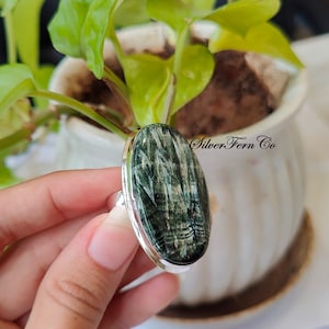 Beautiful Seraphinite Ring, 925 sterling silver, Natural Seraphinite, Pear Shape, Handmade Ring, Silver Jewelry, Wedding Ring, Gift for her.