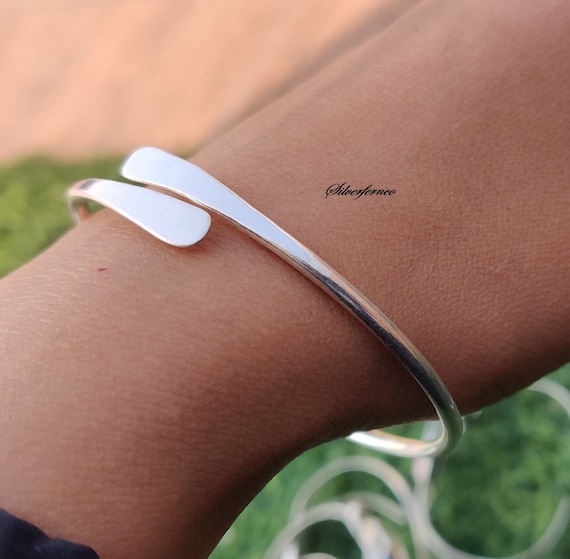 Buy Hammered Sterling Silver Twist Bangle - Chunky Stackable