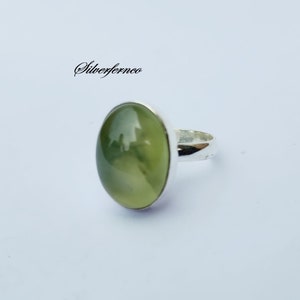 Prehnite Ring, 925 Sterling silver, Handmade Ring, Silver Jewelry, Natural Prehnite, Gift for her.