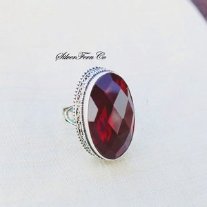 Designer Garnet Band Ring, 925 sterling silver, unique ring, stylish ring, Popular ring, Natural Garnet, Gift for her, Handmade Ring.