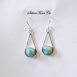 Larimar Earring ,925 Sterling Silver Earrings, Handmade Earrings, Anniversary Gift, Friendship Gift, Silver Jewelry, Bridesmaid,Gift For Her