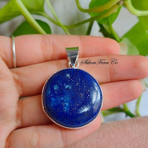 925 sterling silver Women Lapis Lazuli Pendant, Handmade  Pendant, silver pendant, Natural Lapis, worthy pendant Unique Gift, Gift for her.