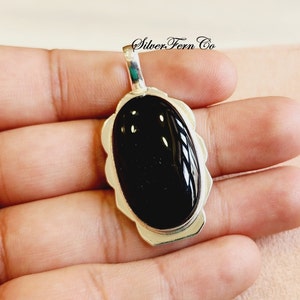 Black Onyx Pendant, 925 Sterling Silver Pendant, Handmade Pendant, Women Pendant, Silver Jewelry, Natural Onyx, Unique Jewelry, Gift For Her
