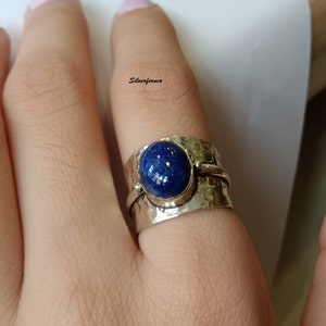 Natural lapis Lazuli Ring, 925 Sterling Silver Ring, Minimalist, Handmade Ring, Unique Jewelry, Women Ring, Silver Jewelry, Gift For Her,
