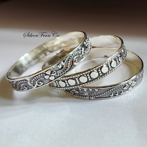 Handmade Sterling Silver Bangle: Designer Stackable Bangles