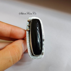 Black Onyx Ring, 925 sterling silver, Gemstone ring, Handmade gift, Black Lover, Natural Onyx Jewelry, Women Ring, Bridesmaid, Gift for her.