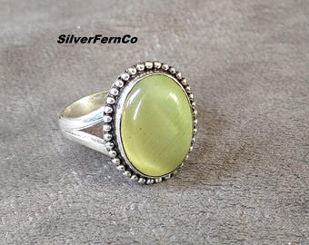 Handmade Calcite 925 Sterling Silver Ring, Gemstone Jewelry
