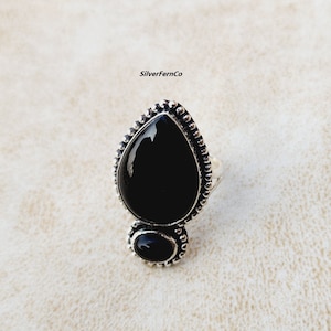 Handmade Sterling Silver Black Onyx Ring: December Birthstone