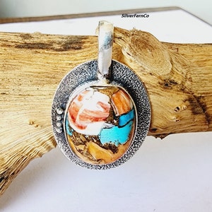 Natural  Oyster Turquoise Pendant, 925 Sterling Silver, Gemstone Pendant,Turquoise Pendant, Turquoise Necklace, Gift Pendant, Oyster Jewelry