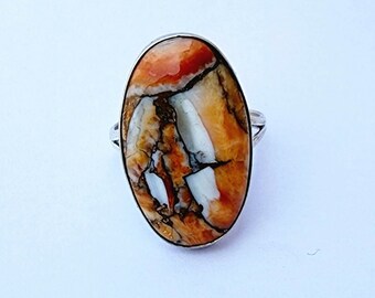 925 Sterling Silver, Oyster Copper Turquoise Ring, Handmade Ring, Women Jewelry, Statement Ring, Natural Oyster, Fabulous Ring, Gift for her