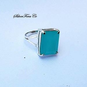 Chalcedony Ring, Gemstone Rings, 925 Sterling Silver Ring, Aqua Blue Chalcedony Ring, Handmade Ring, Gift For Her, Wedding Ring For Her