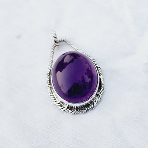 Amethyst Pendant, 925 Sterling silver, Natural Amethyst, Handmade Pendant, Friendship Pendant, Beautiful Pendants, Gift for her.