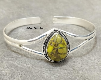 Mohave Turquoise Bangle: Handmade 925 Sterling Silver Women's Jewelry