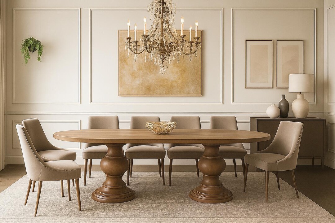 Oval Farmhouse Dining Table – Handmade Solid Wood | Arhaus Style ...