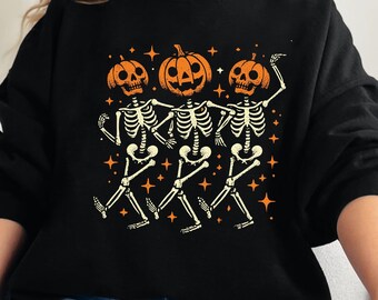 Dancing Skeleton Sweatshirt: Spooky Halloween Party Apparel