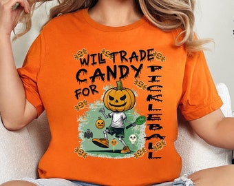 Funny Halloween Pickleball T-Shirt, Spooky Ghost Tee