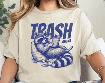 Funny Raccoon Reading T-Shirt: Book Lover Gift
