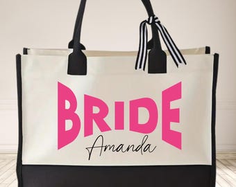 Custom Name Bride Tote Bag: Personalized Wedding Party Favor