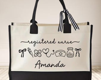 Personalized Nurse Tote Bag: Custom RN Gift for Healthcare Workers