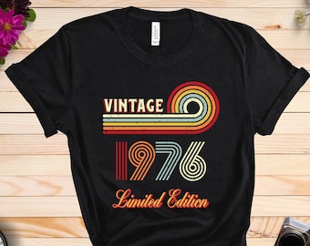 Vintage 1976 Birthday T-Shirt: 47th Birthday Gift
