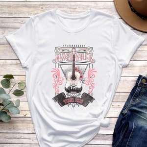 Nashville Shirt | Country Music Shirt | Tennessee Shirt | Cowgirl Nashville Shirts | Nashville  Guitar Tee | Girls Trip Nashville Tour