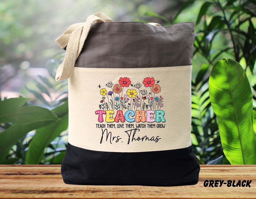 Personalized Teacher Tote Bag: Custom Name, Back to School Gift - Etsy