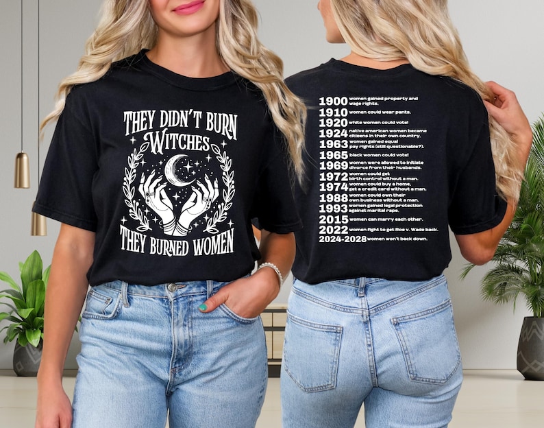 They Didn't Burn Witches Feminist T-Shirt: Pro Choice Witchy Tee image 8