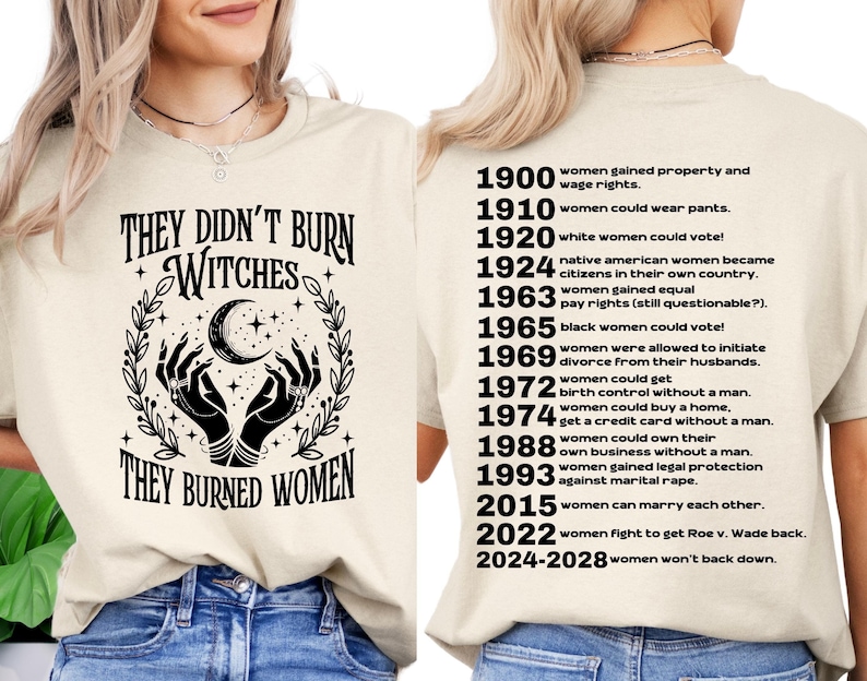 They Didn't Burn Witches Feminist T-Shirt: Pro Choice Witchy Tee image 1
