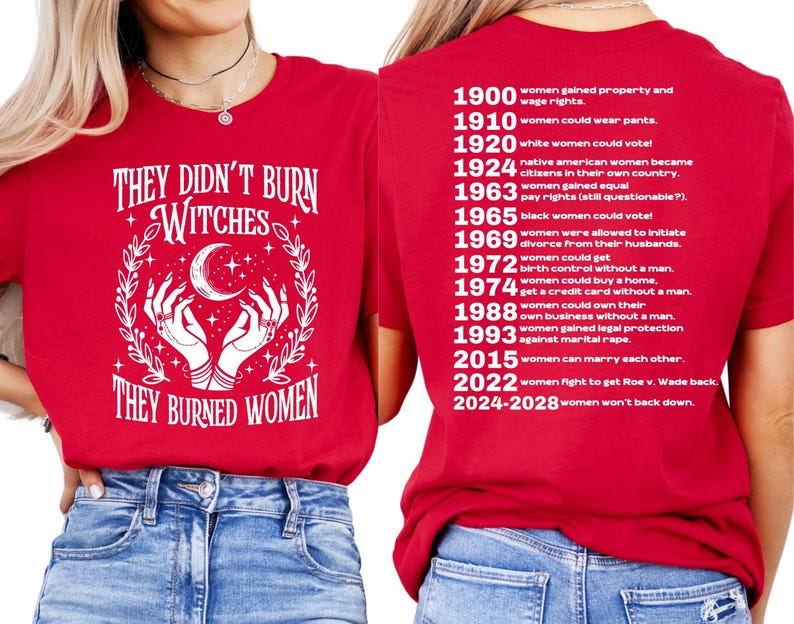 They Didn't Burn Witches Feminist T-Shirt: Pro Choice Witchy Tee image 2