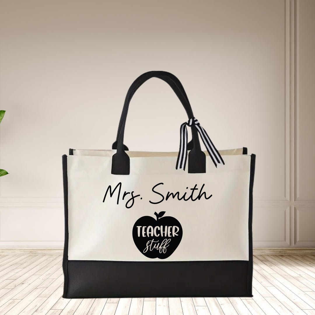 Personalized Teacher Tote Bag: Custom Canvas Appreciation Gift - Etsy